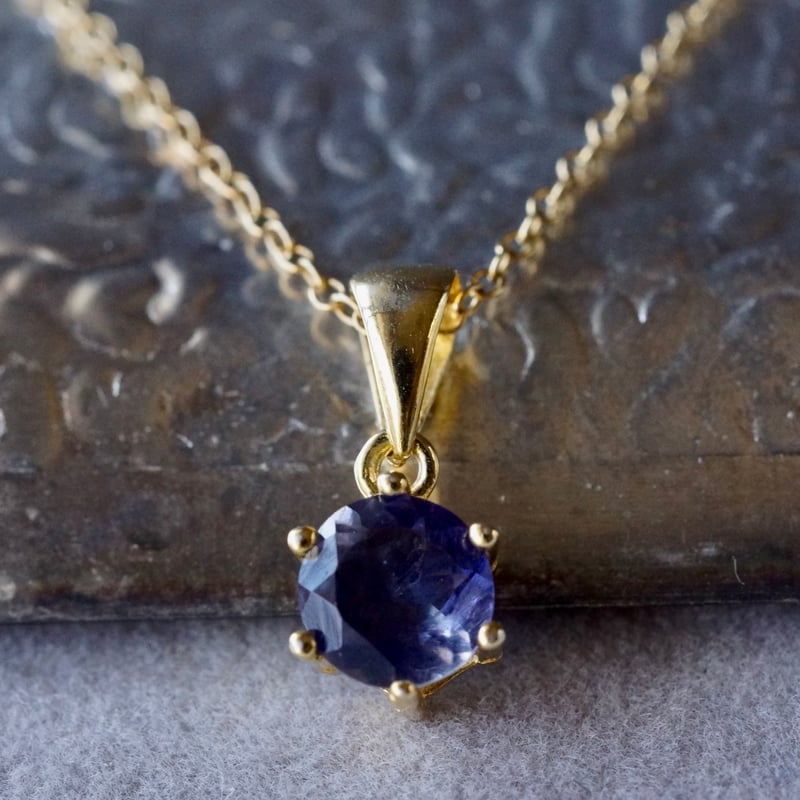 Handmade】アイオライト ペンダントトップ 18kゴールドプレーテド