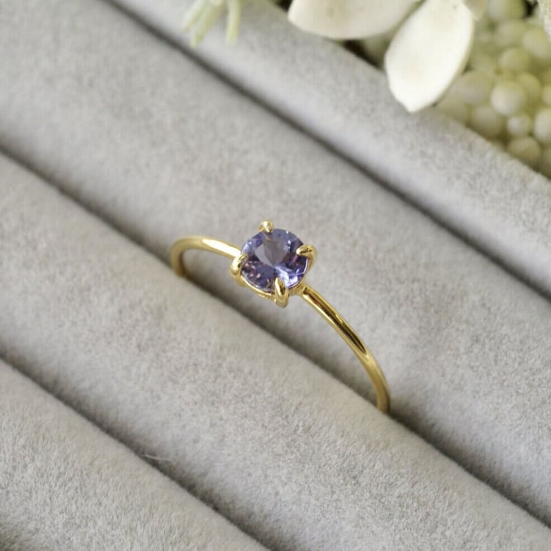 Handmade】タンザナイト リング 13号 18kゴールドプレーテド Handmade】タンザナイト リング 13号 18kゴールドプレーテド