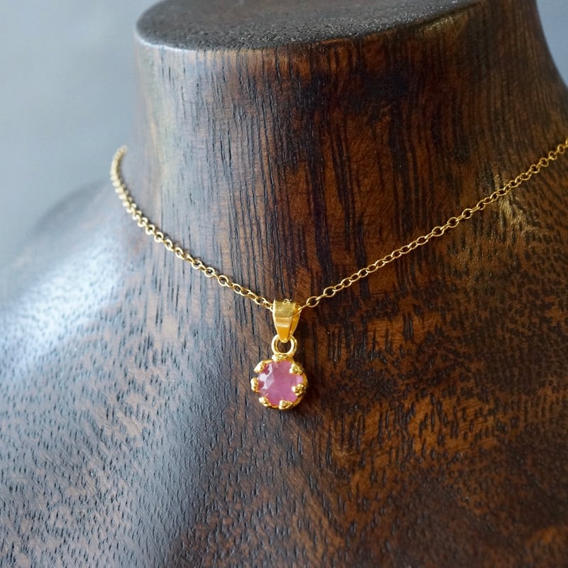 Handmade】ピンクサファイア ローズカット クラウンモチーフ