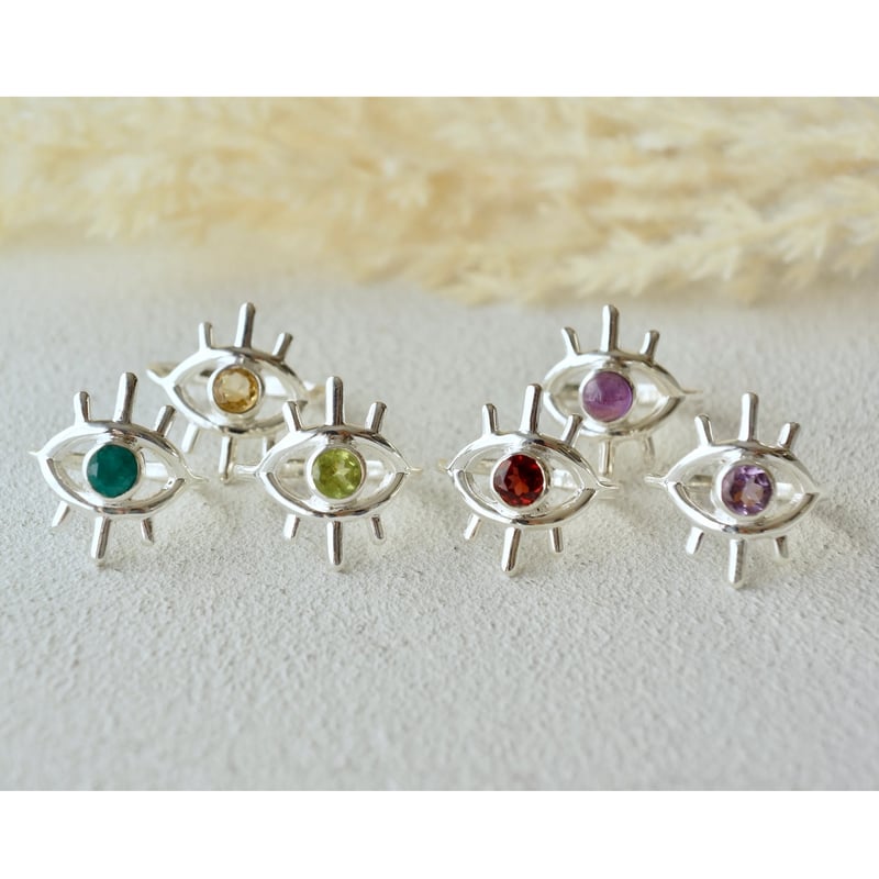 グリーン ペリドット イーヴィルアイ(evil eye)リング シルバー グリーン ペリドット イーヴィルアイ(evil eye)リング シルバー