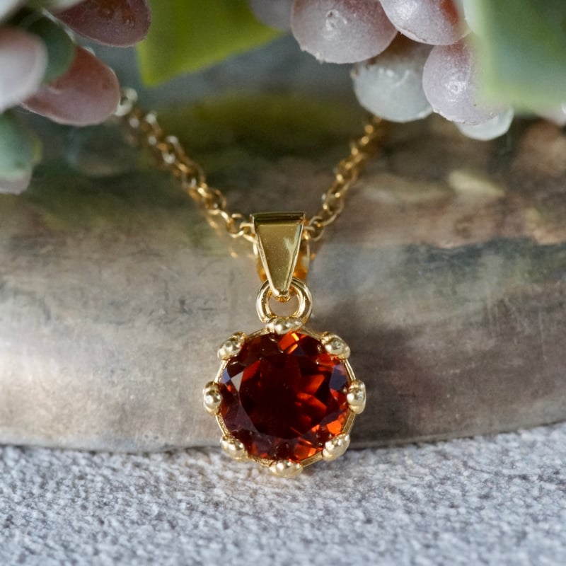 Handmade】マデイラシトリン クラウンモチーフ ペンダントトップ 18k