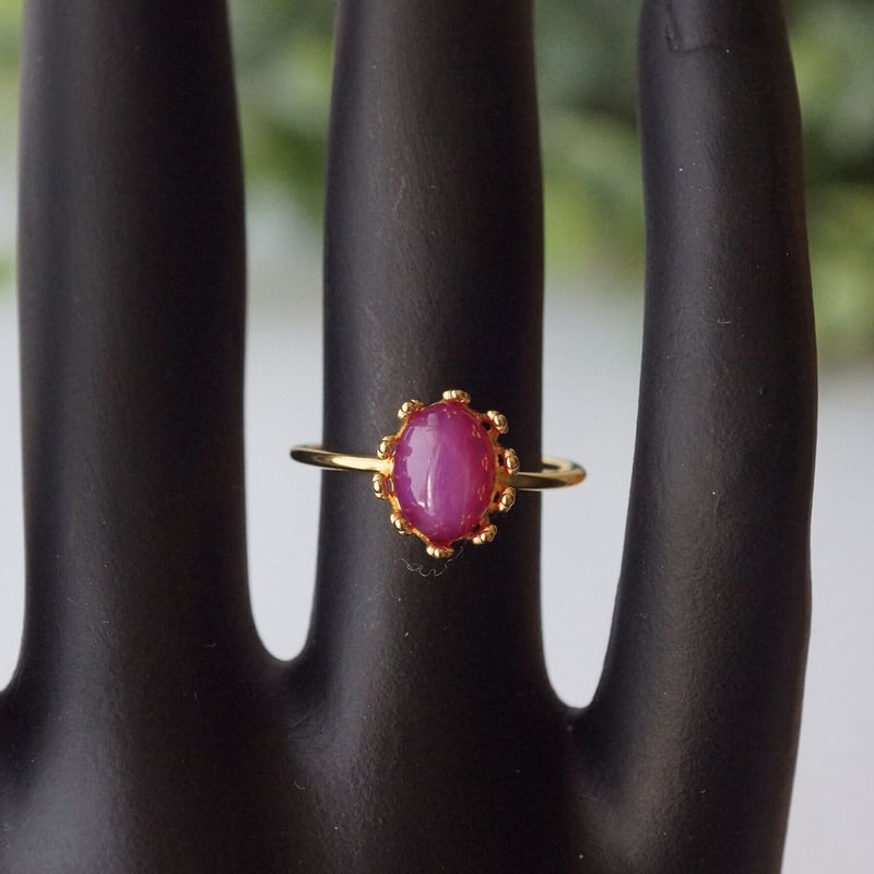 受注制作】△合成スタールビー リング 7号〜フリーサイズ/7号/9