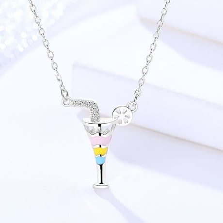 トロピカル カクテル ネックレス シルバー925
