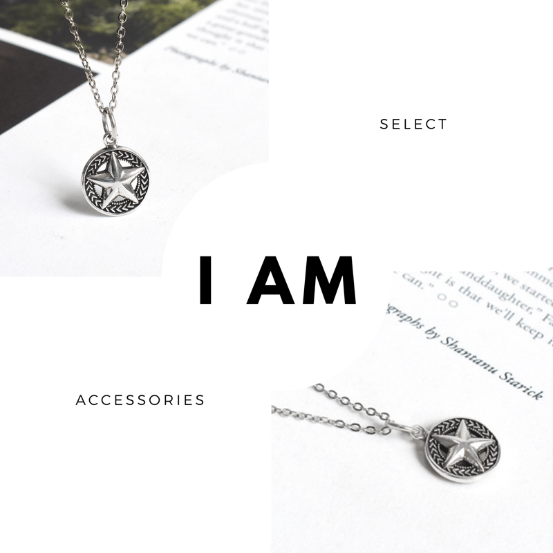 スター 星 ブラック コイン ネックレス シルバー925 | アイ・アム