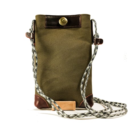[Horween] Shell Cordovan x Kurashik - Sacoche with GHE / [ホーウィン・シェルコードバン]ｘ倉敷帆布ｘドイツホック - サコッシュ