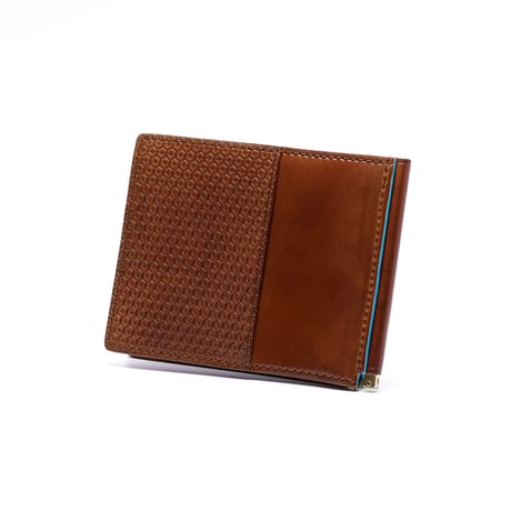 [Horween Shell Cordovan] - Embossed Money Clip Wallet / [ホーウィン・シェルコードバン] - 亀甲柄エンボスマネークリップウオレット