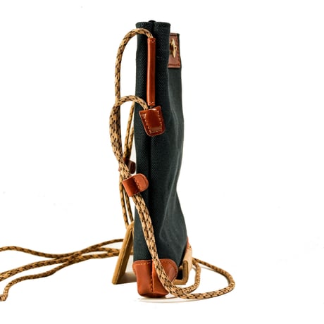[Horween] Shell Cordovan x Kurashik - Sacoche with GHE / [ホーウィン・シェルコードバン]ｘ倉敷帆布ｘドイツホック - サコッシュ