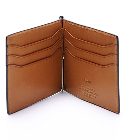 [Horween Shell Cordovan] - Embossed Money Clip Wallet / [ホーウィン・シェルコードバン] - 亀甲柄エンボスマネークリップウオレット