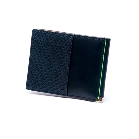 [Horween Shell Cordovan] - Embossed Money Clip Wallet / [ホーウィン・シェルコードバン] - 亀甲柄エンボスマネークリップウオレット