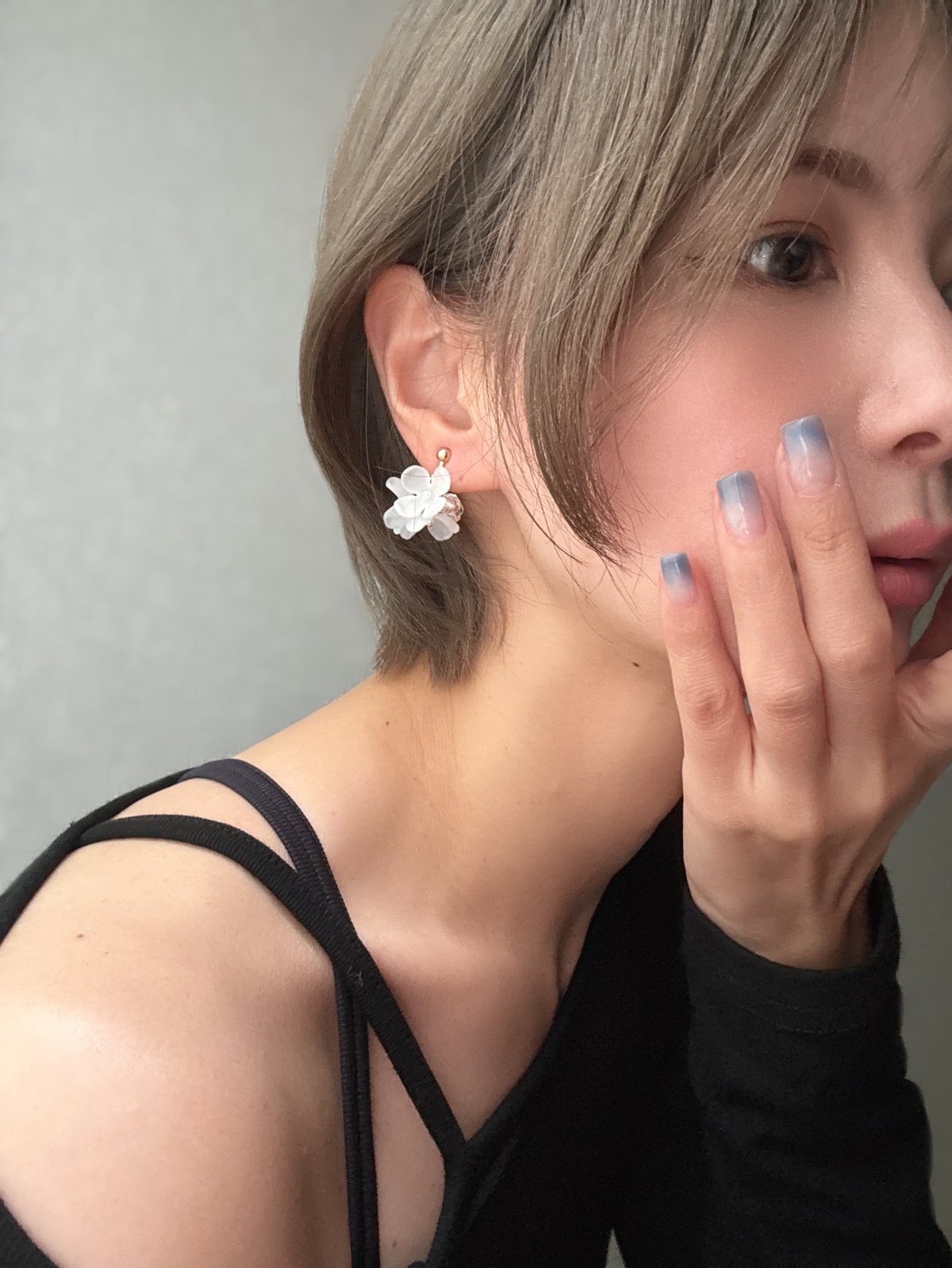 1点作品⭐︎ ペアシェイプ型ラリマーピアス　　イヤリングに変更可能☺︎ LACHE | MACHICA.