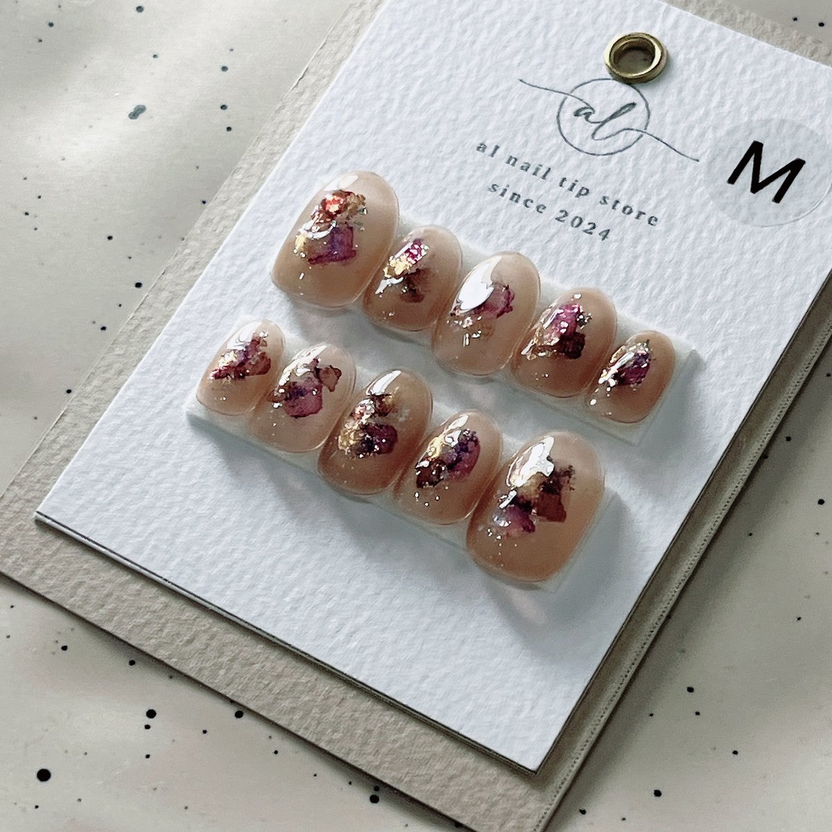 アヤカ ネイルチップ 328】アーガイルニットネイル×ネイビー ネイルチップ ニットネイル/冬