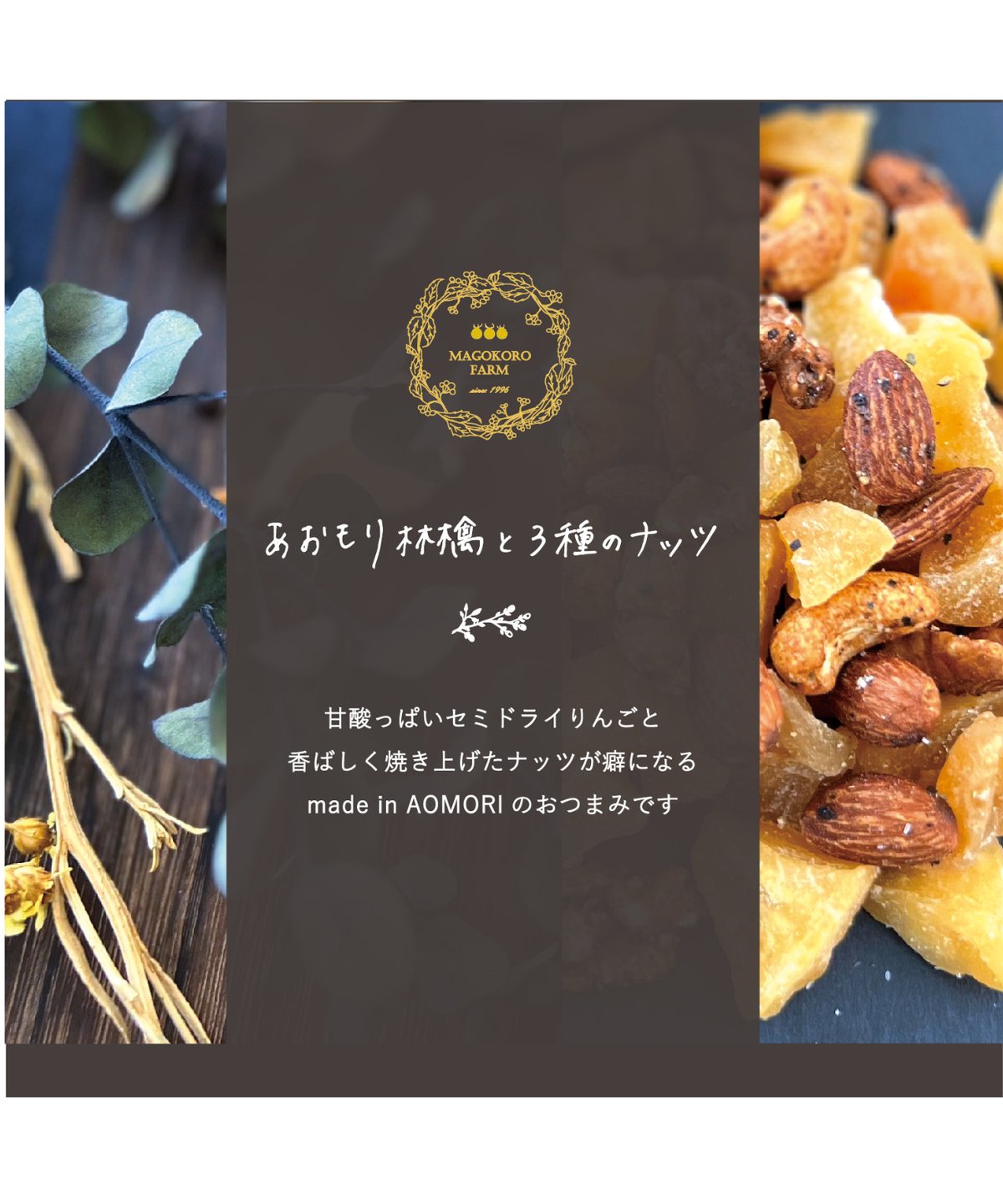 あおもり林檎と3種のナッツ 30g | まごころ農場