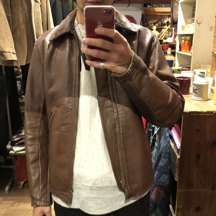 60's “BATES” 襟付きシングルライダース CLOTHINGANTIQUES NoT