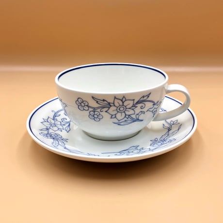 ( 005)北欧 ヴィンテージ 廃盤品 ARABIA アラビア / Domino ドミノ カップ&ソーサー （Dmn-CS-005）