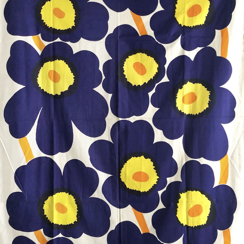 003)北欧 marimekko マリメッコ / UNIKKO ブルーxイエロー 129x1