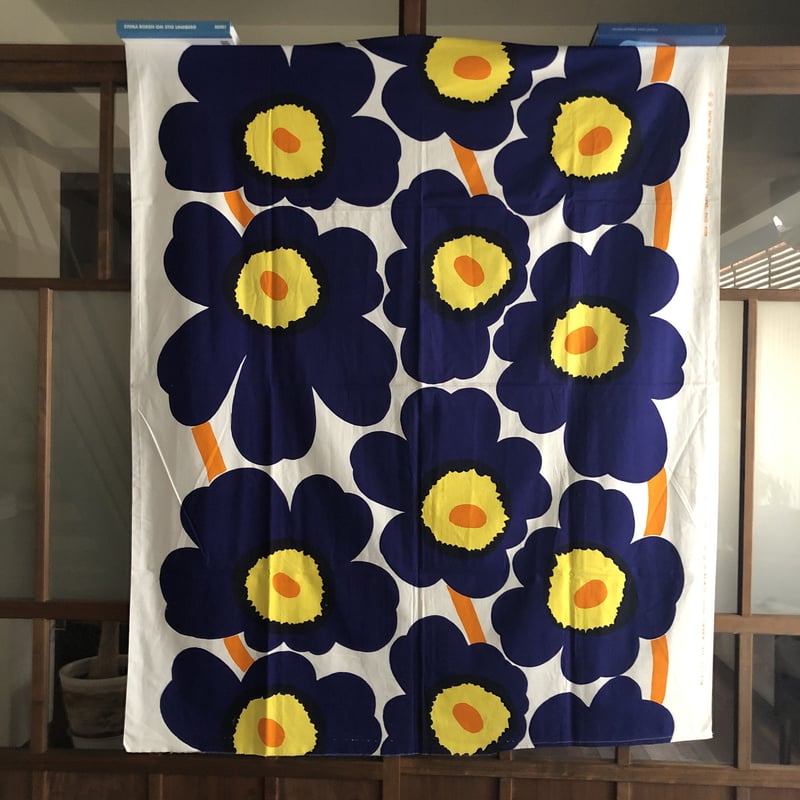 003)北欧 marimekko マリメッコ / UNIKKO ブルーxイエロー 129x1