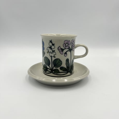 (002)北欧 ヴィンテージ 廃盤品 ARABIA アラビア / Flora フローラ コーヒーカップ&ソーサー(Fl-CCS-002)