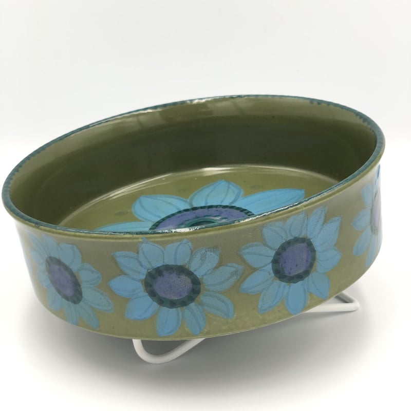 北欧 ARABIA アラビア / HLA ボウル19cm モスグリーン×青花