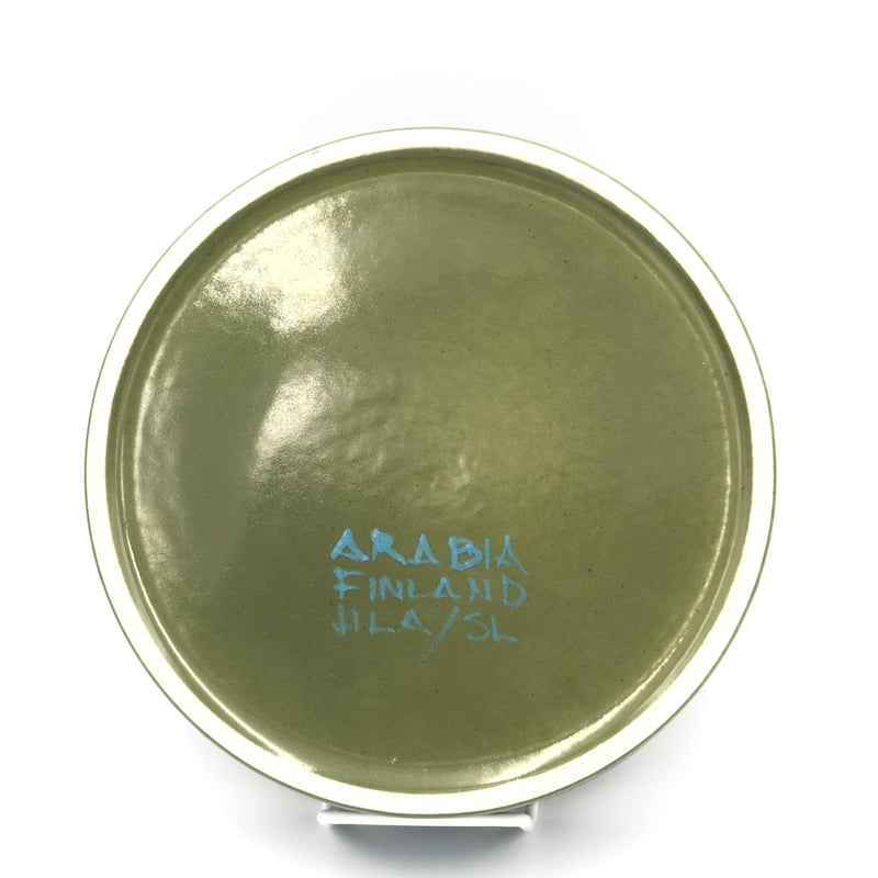 北欧 ARABIA アラビア / HLA ボウル19cm モスグリーン×青花
