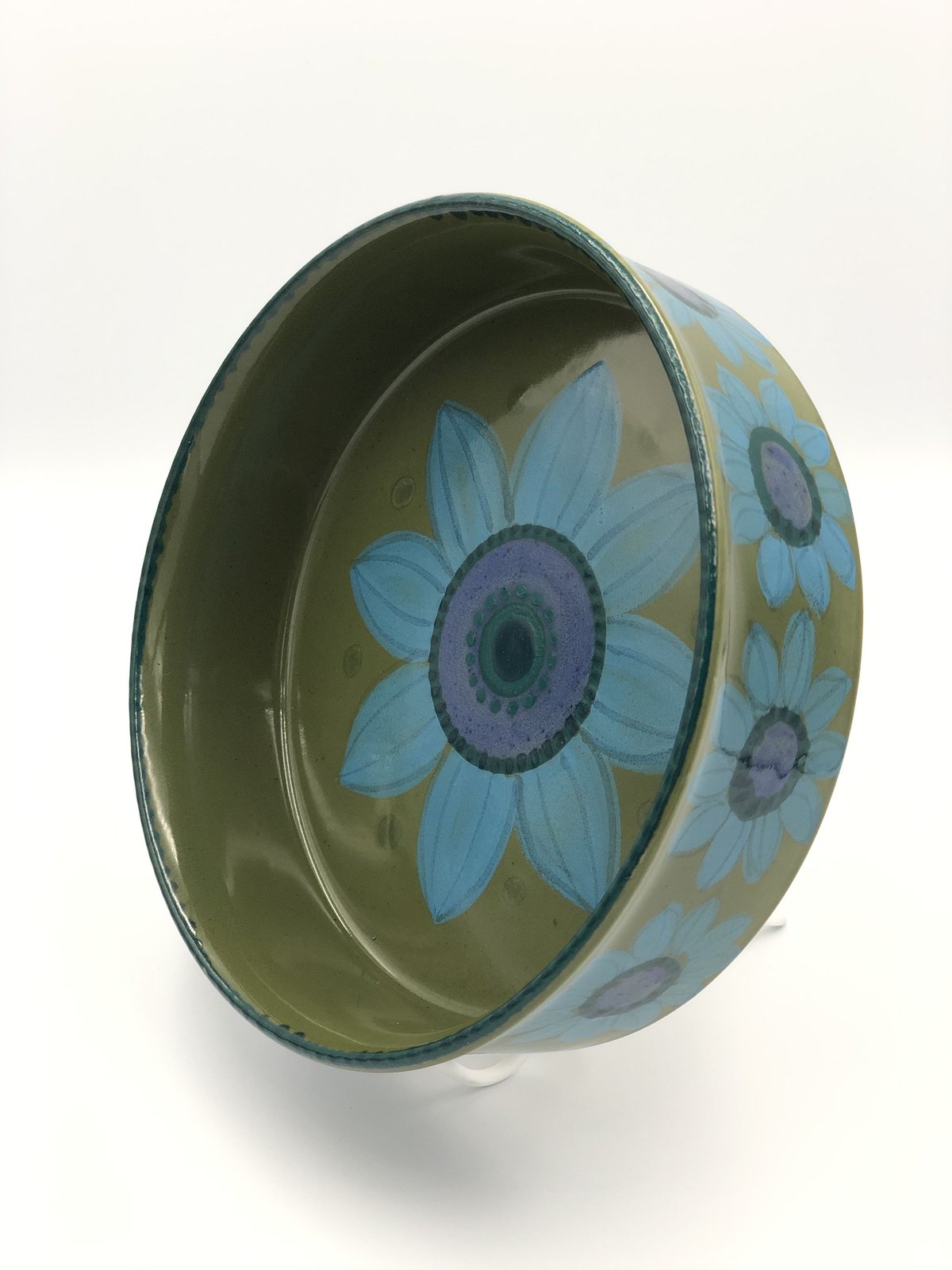 北欧 ARABIA アラビア / HLA ボウル19cm モスグリーン×青花