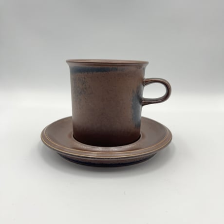 (033)北欧 ヴィンテージ 廃盤品 ARABIA アラビア / Ruska ルスカ ココア(モーニング)カップ&ソーサー(Rus-MCS-033)