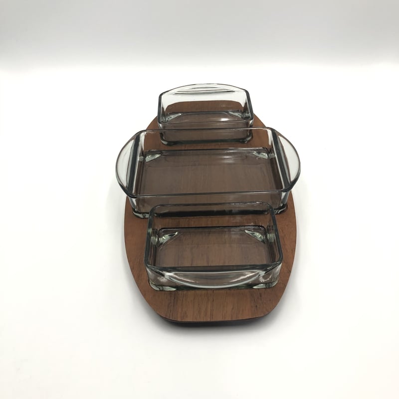 008)北欧 デンマークヴィンテージ チーク サービングトレイ28cm（北欧