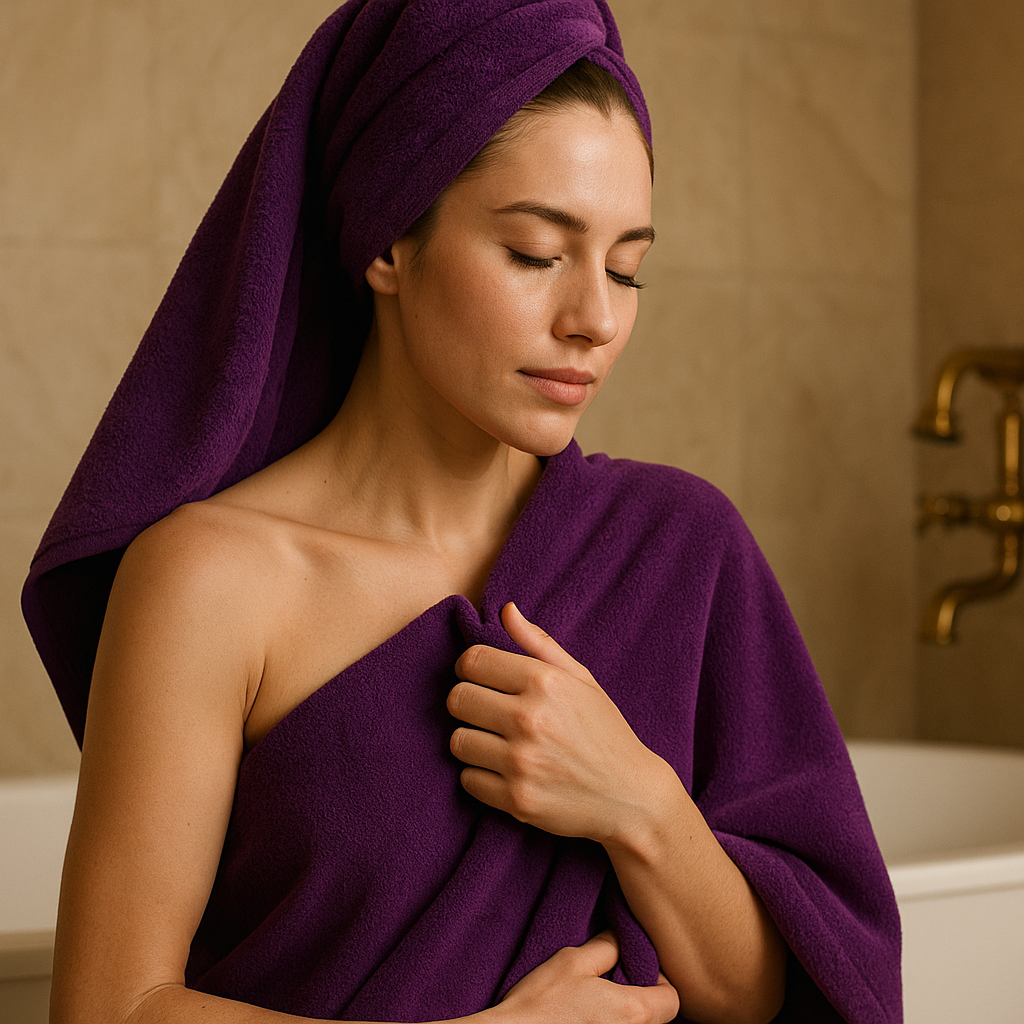 高級泉州タオル ラガマフィン バスタオル（パープル）1枚