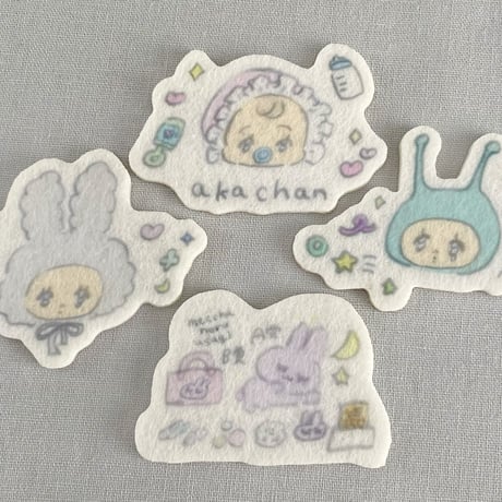 ぎゅうにゅう フェルトステッカー カワイイくじ