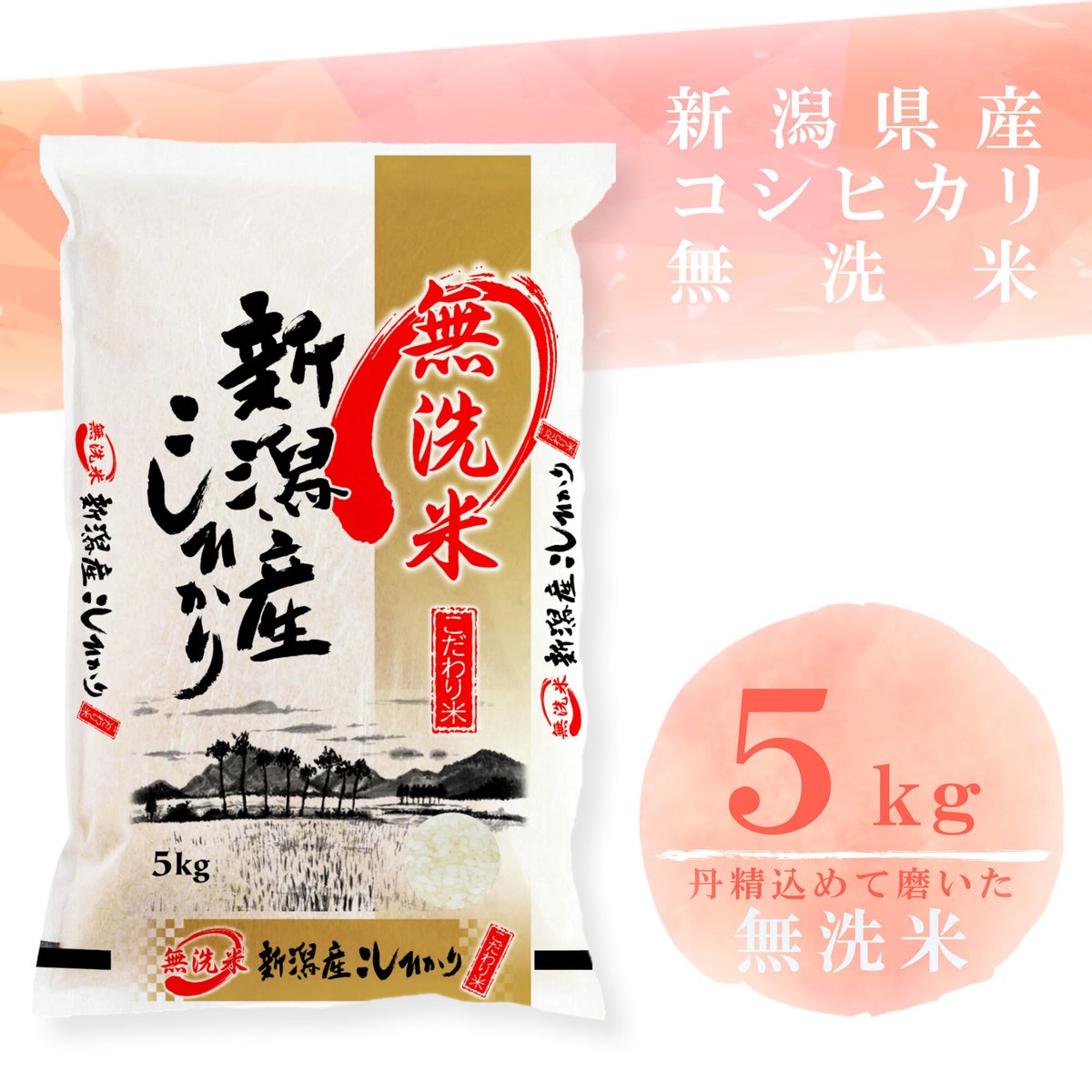令和５年新潟県産コシヒカリ無洗米５kg　Village　Sun　Niigata