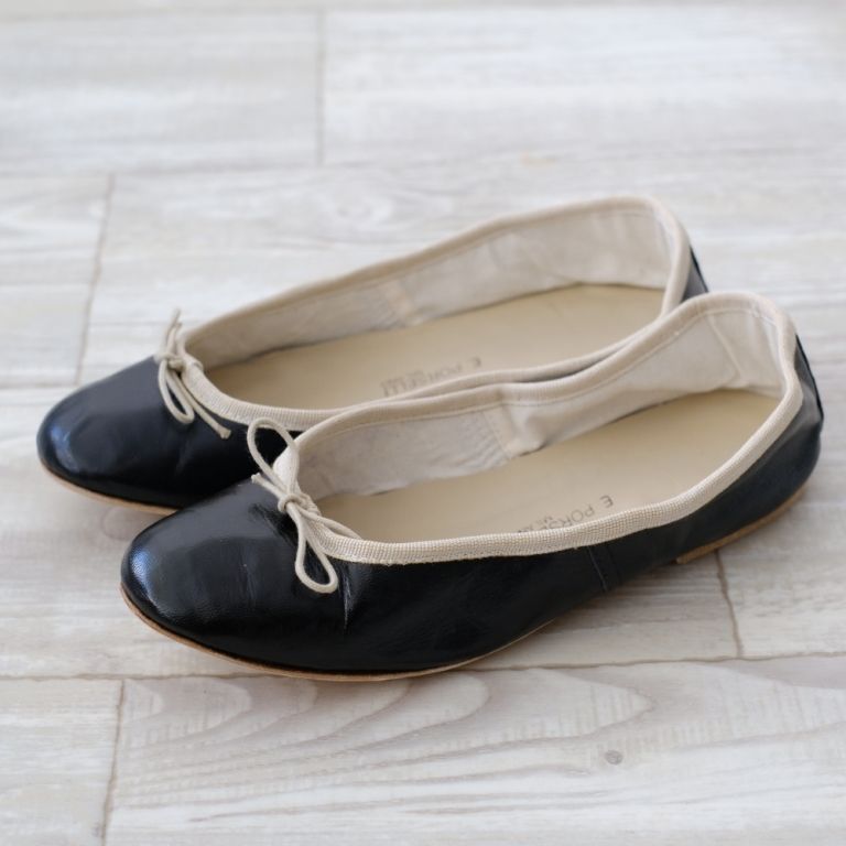 【美品】Porselli バレエシューズ ブラック 38 Porselli ポルセリ バレエシューズ ブラックストラップ