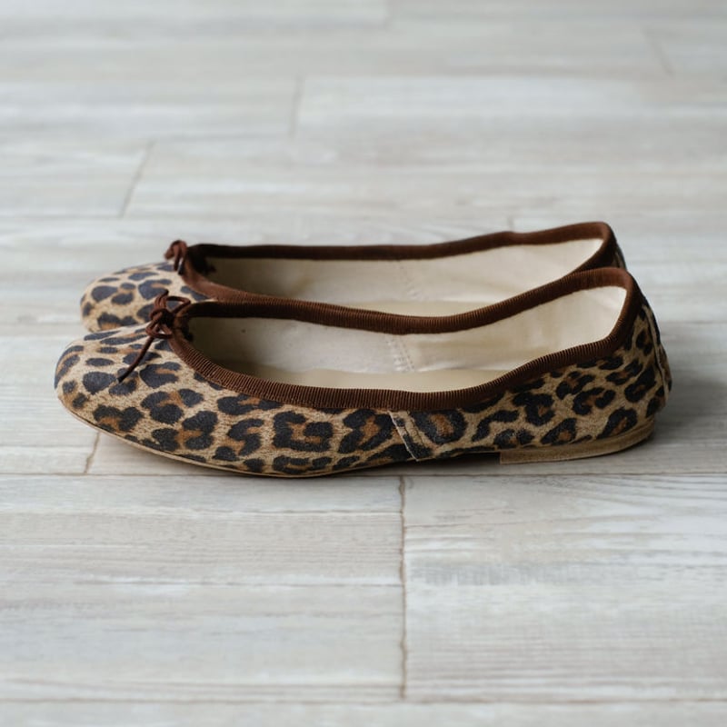 porselli ポルセリ バレエシューズ アニマル×ブラウン ハンドメイド