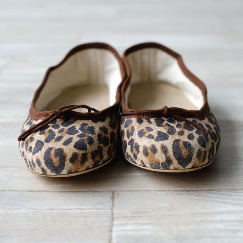 porselli ポルセリ バレエシューズ アニマル×ブラウン ハンドメイド