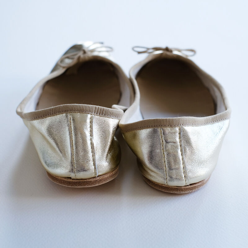 ポルセリ ゴールド バレエシューズ コラボ 39 Cloth&Cross 雅姫 Porselli ポルセリ バレエシューズ ゴールド ハンドメイド 国内