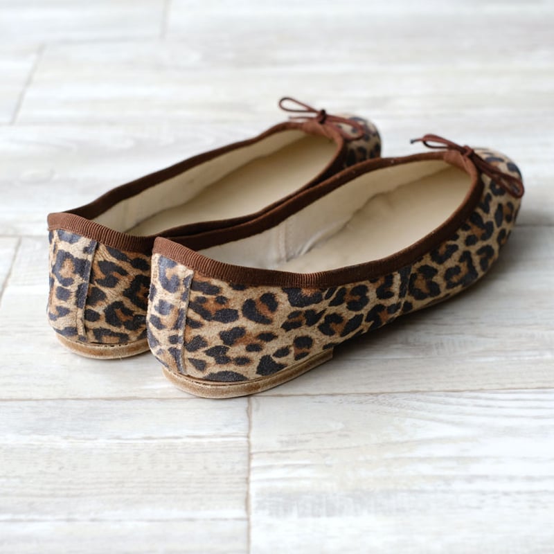 porselli ポルセリ バレエシューズ アニマル×ブラウン ハンドメイド