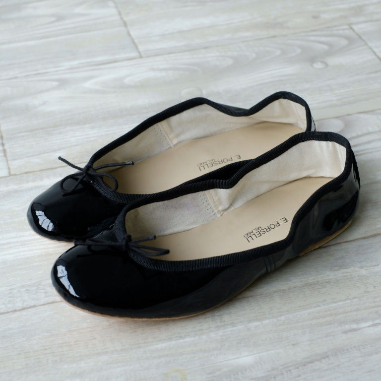 【porselli】　ポルセリ　バレエシューズ　エナメルレザー porselli】ポルセリバレエシューズエナメルレザー