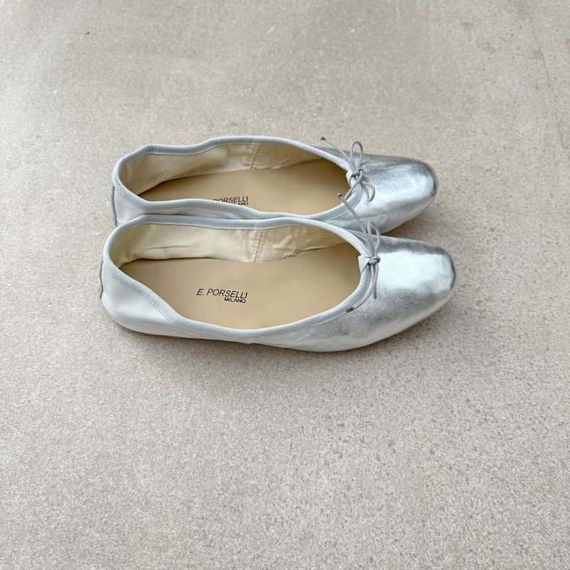 【新品・未使用】PORSELLI ポルセリ　バレエ　PLAGE　ホワイト　白 Porselli ポルセリ バレエシューズ ホワイト ハンドメイド 国内