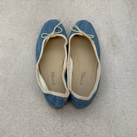 Porselli　ポルセリ　バレエシューズ　デニムベージュ　ハンドメイド　国内正規品