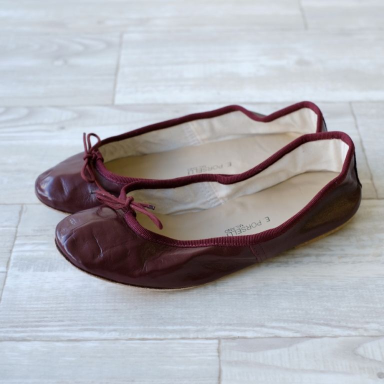 Porselli ポルセリ バレエシューズ ボルドー ハンドメイド 国内 Porselli ポルセリ バレエシューズ ボルドー ハンドメイド 国内