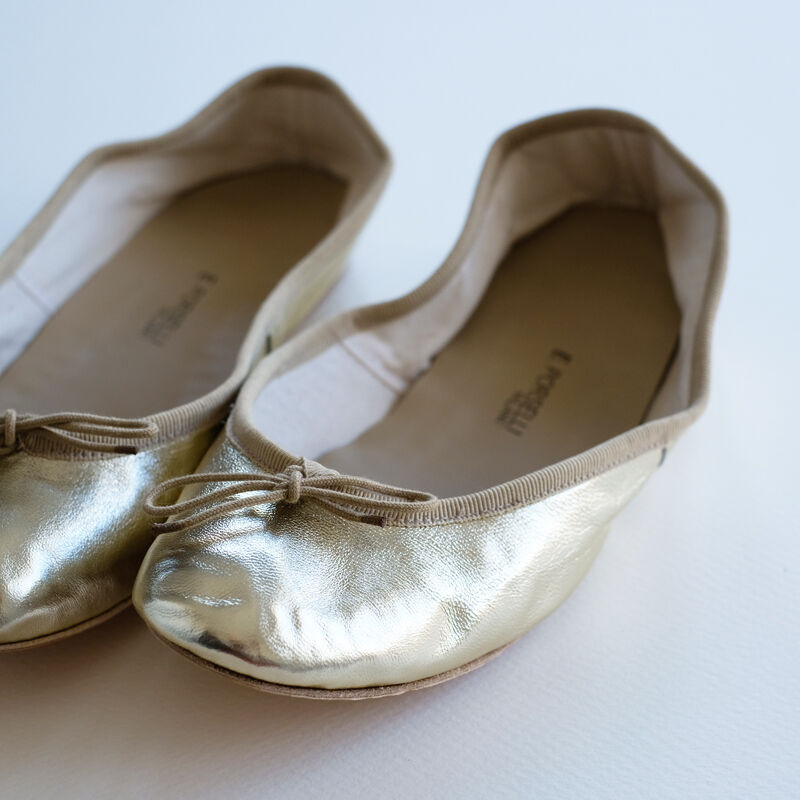 新品 ポルセリ38 ゴールド Porselli ポルセリ バレエシューズ ゴールド ハンドメイド 国内