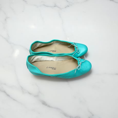 Porselli　ポルセリ　バレエシューズ　ミントグリーン　ハンドメイド　国内正規品