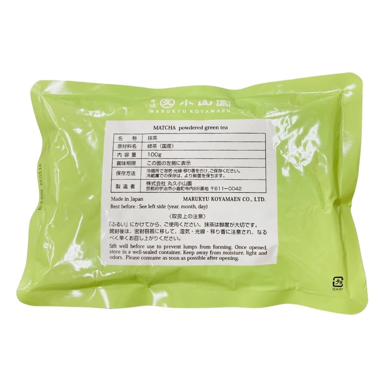 抹茶＞ 水点ておうす 泡楽（あわらく） 100g 袋入り（丸久小山園