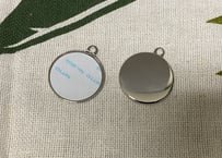 メタルキーホルダー丸形25mm 　10個セットボールチェーン無　『レターパックプラス便』