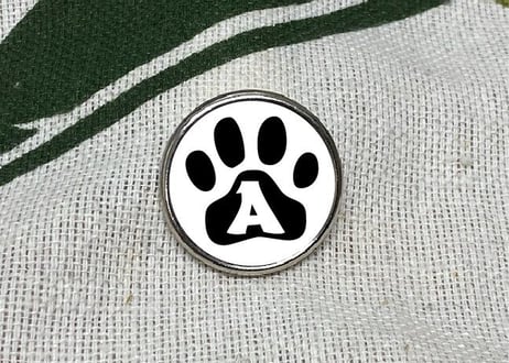 ゴルフマーカー長方形シルバー　コーギーデザイン名入れ製作