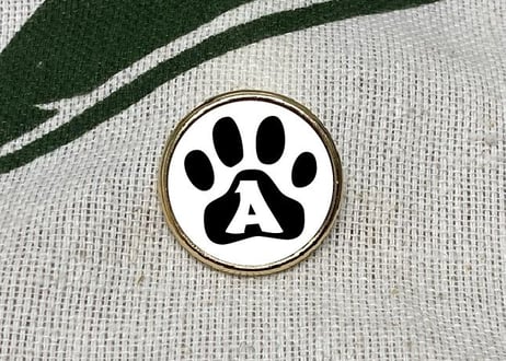 ゴルフマーカー楕円型ゴールド　柴犬デザイン名入れ製作