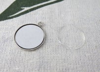 メタルキーホルダー　丸形25mm　ボールチェーン　10個セット
