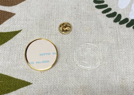 ピンバッチパーツ　丸形25mmゴールド