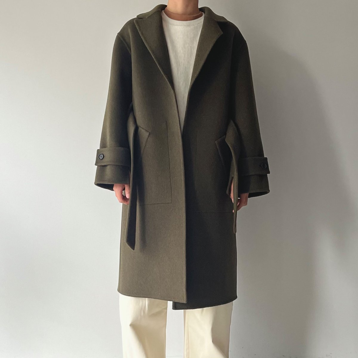 POSTELEGANT/Wool Rever Coat (Heather Moss) | TI