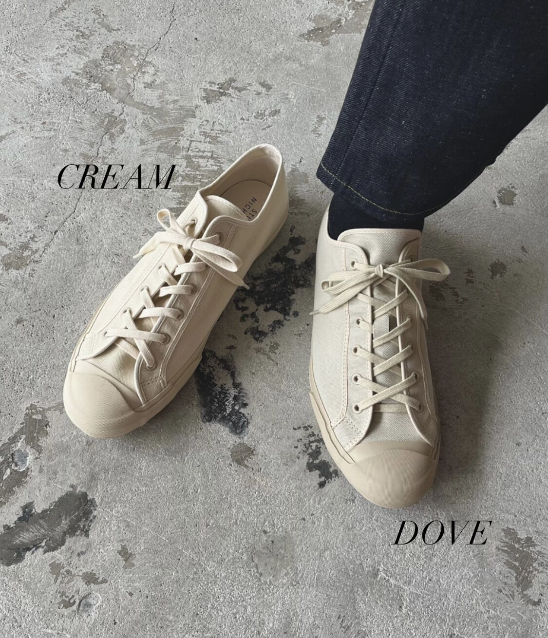 STUDIO NICHOLSON クリーム　M STUDIO NICHOLSON MERINO / Vulcanized Sole Canvas Shoes