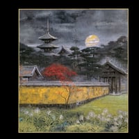 後藤純男『鹿苑寺庭園』ファインピグメントスクリーン 大作 証明シール 真作保証 色紙 [桜花浄苑雙図(左雙部分] | 後藤純男美術館