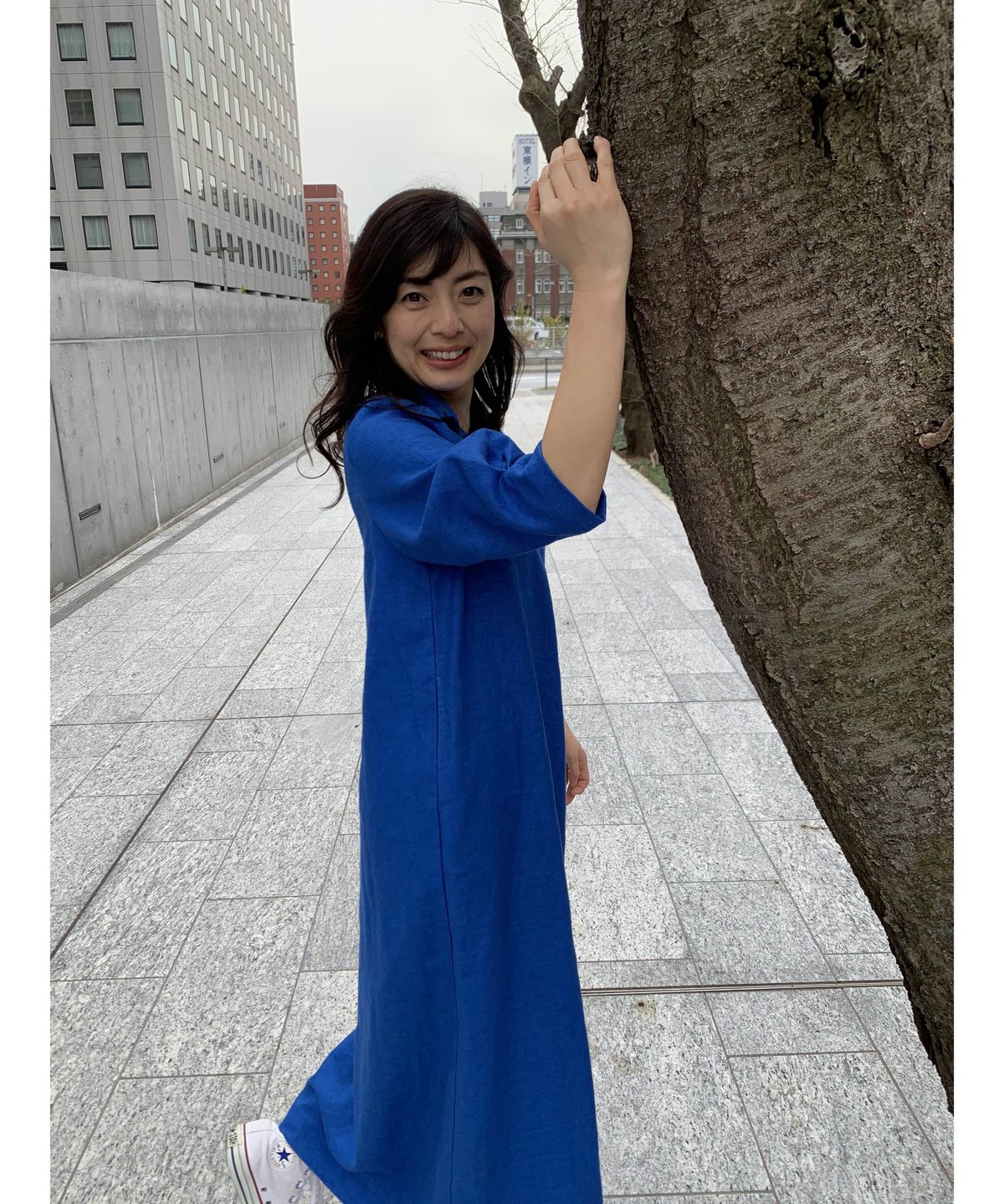 MOI モイ リネン 襟付き ドレス/ワンピース
